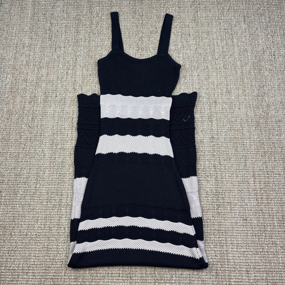 🖤 Evereve | Size XS | Black & Tan Stripe Knit Maxi Dress